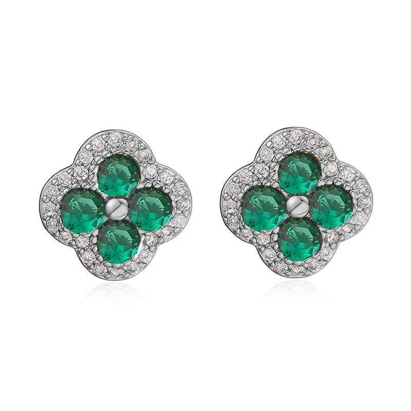 Boucles fleur argent plaqué or