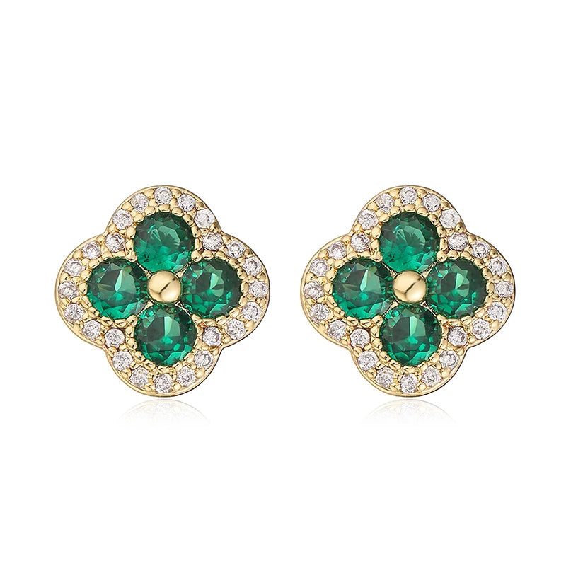Boucles fleur argent plaqué or
