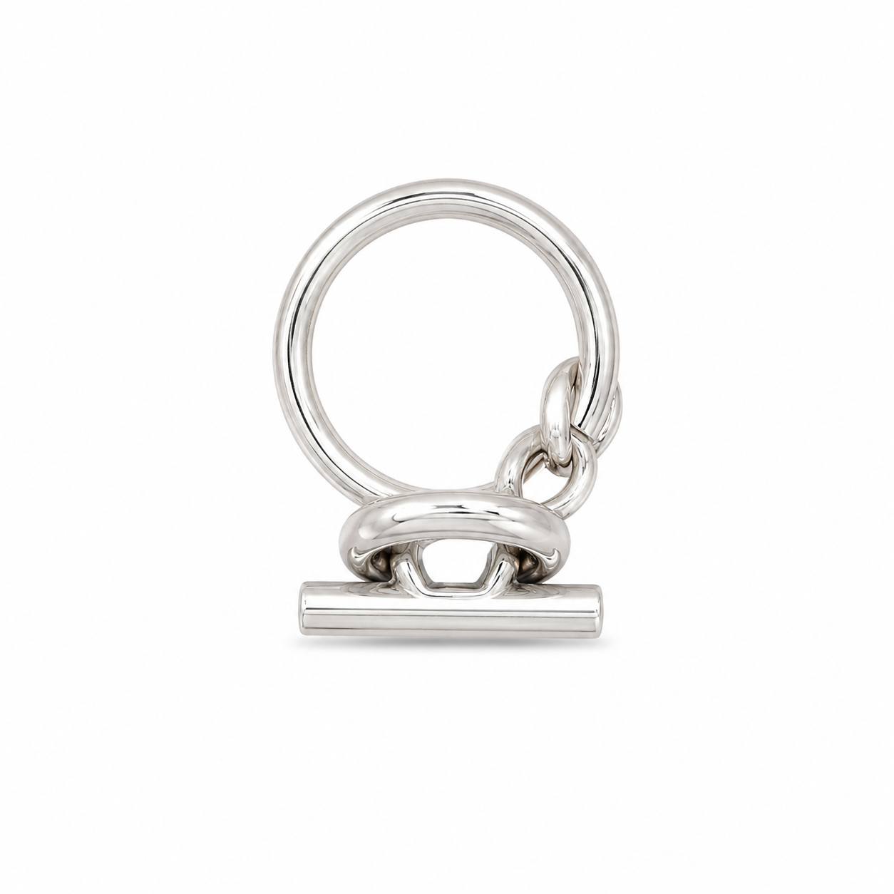 Bague chaîne géométrique ajustable argent 925
