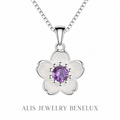 Collier fleur argent 925