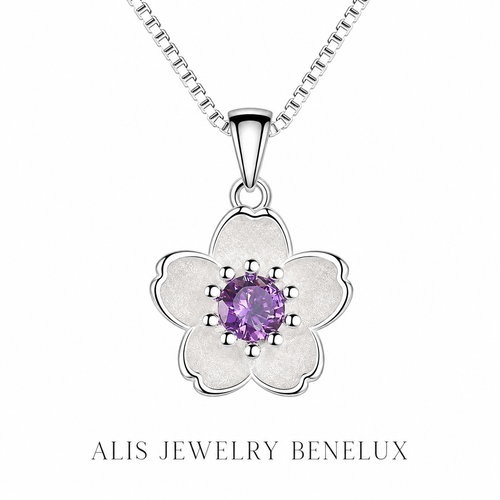 Collier fleur argent 925