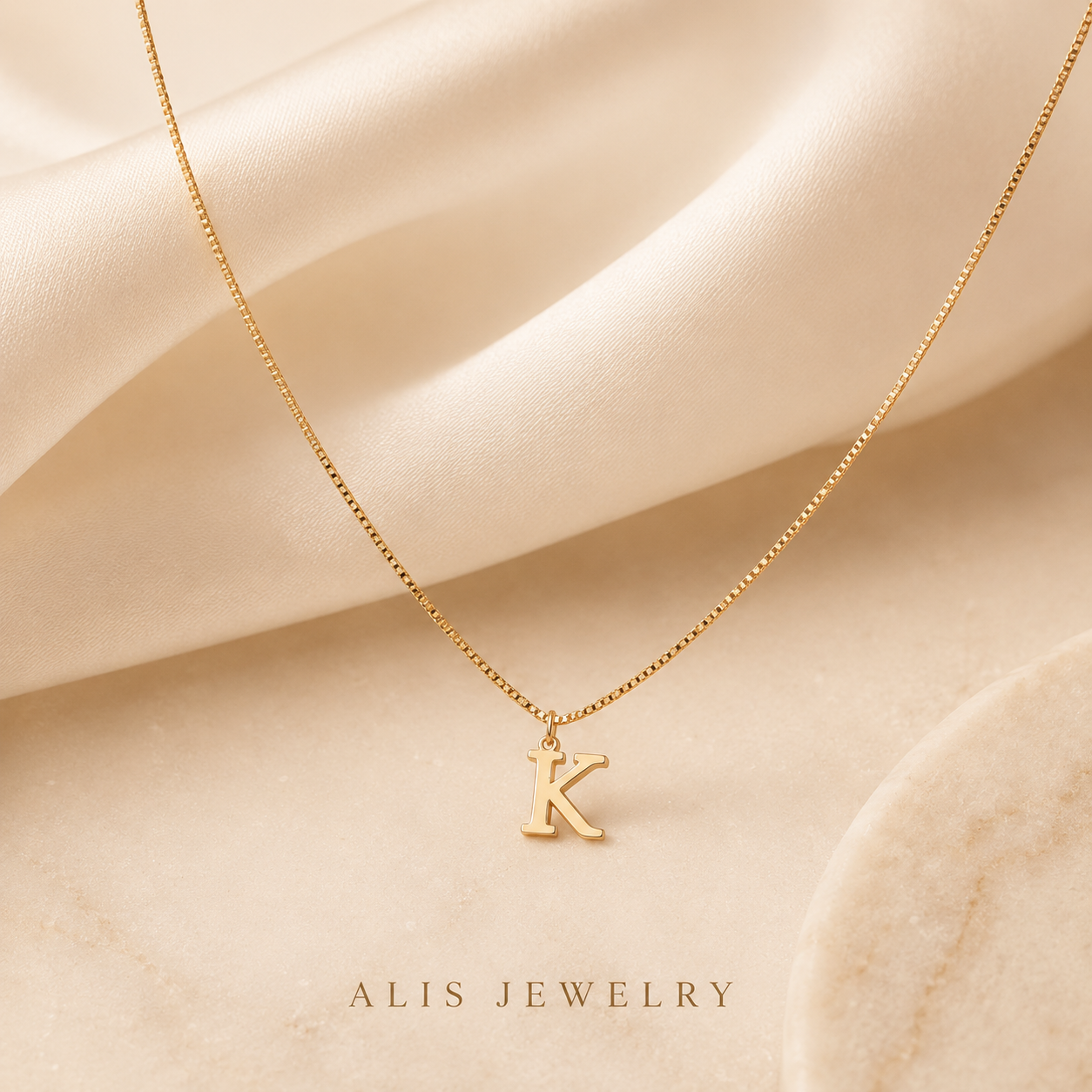 Personalized 18K Gold-Plated Initial Necklace — Letter A to Z