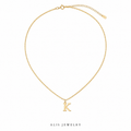 Collier initiale plaqué or 18K personnalisé — lettre A à Z