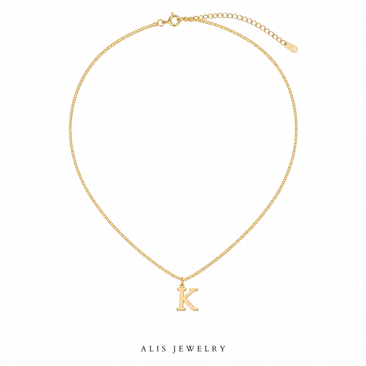 Personalized 18K Gold-Plated Initial Necklace — Letter A to Z