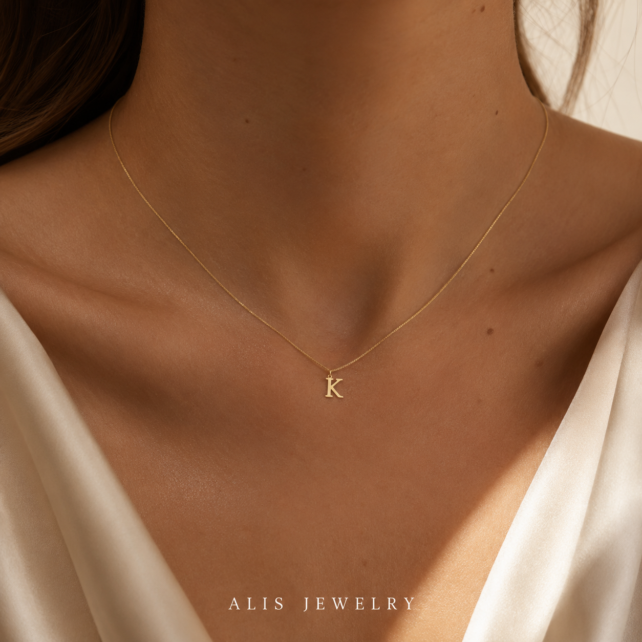 Personalized 18K Gold-Plated Initial Necklace — Letter A to Z
