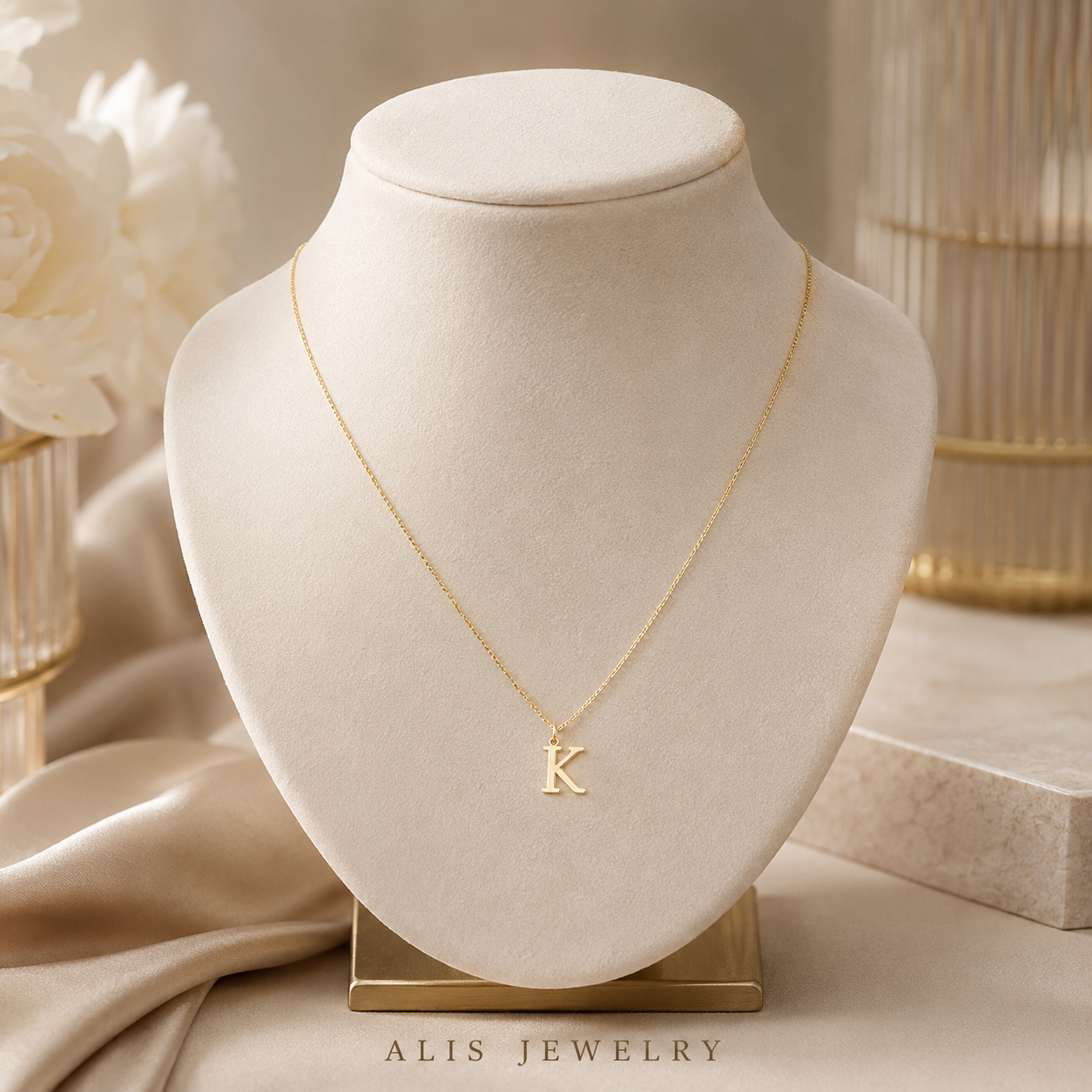 Personalized 18K Gold-Plated Initial Necklace — Letter A to Z