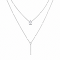 Collier multi.chaines avec pierres de zircon