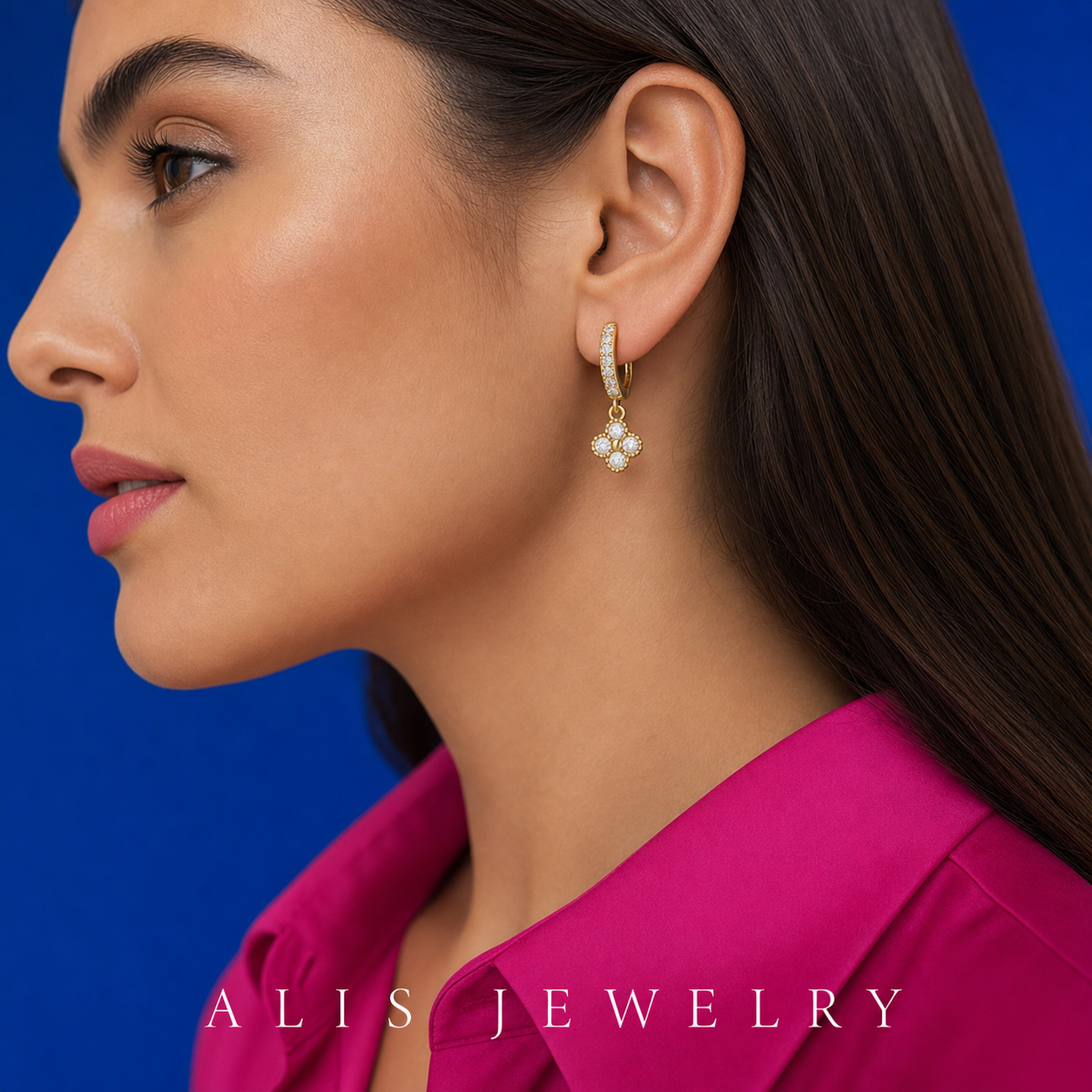 Gold-Plated Flower Earrings