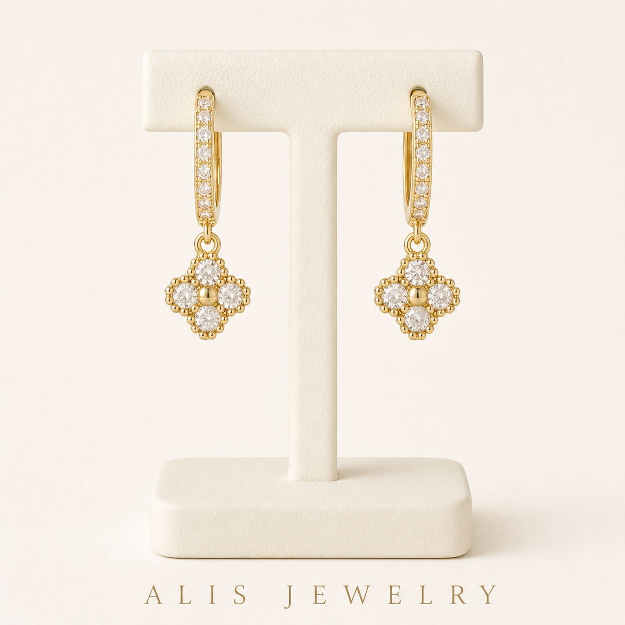 Gold-Plated Flower Earrings