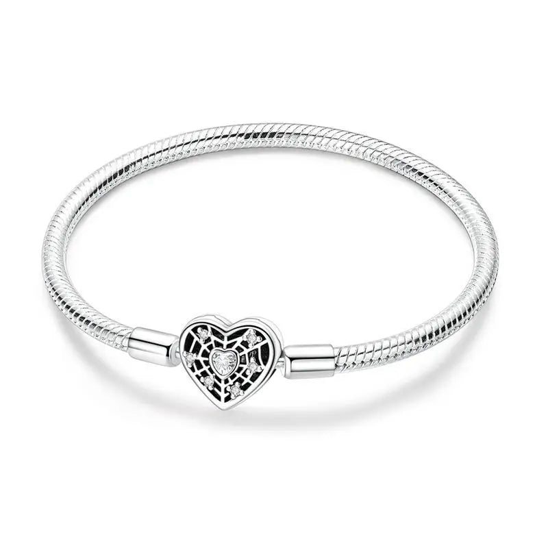 Silver Zircon Heart Bracelet