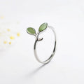 Bague feuillage ajustable argent 925