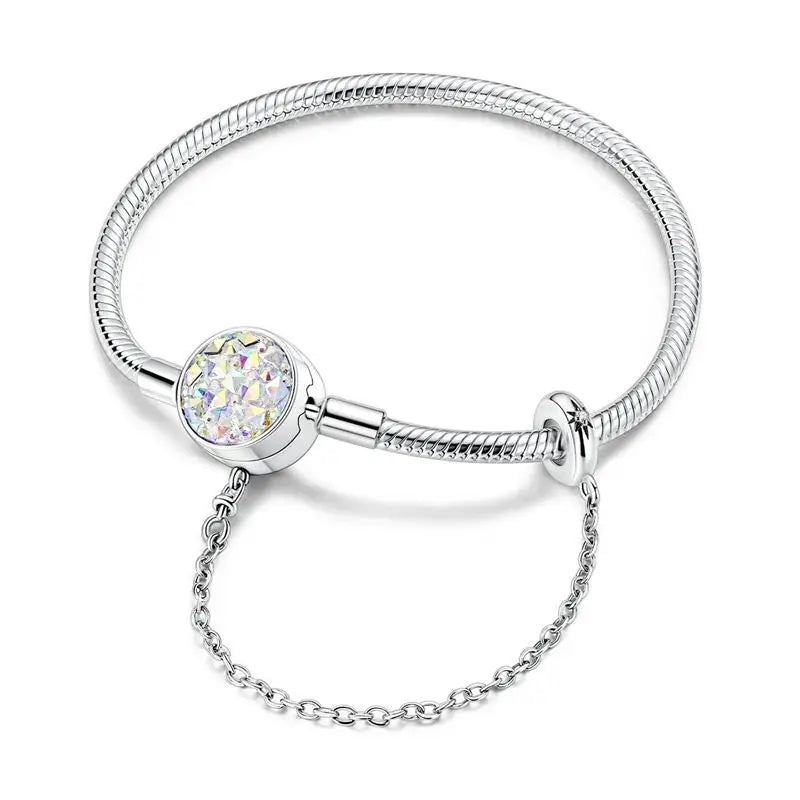 Silver Zircon Heart Bracelet
