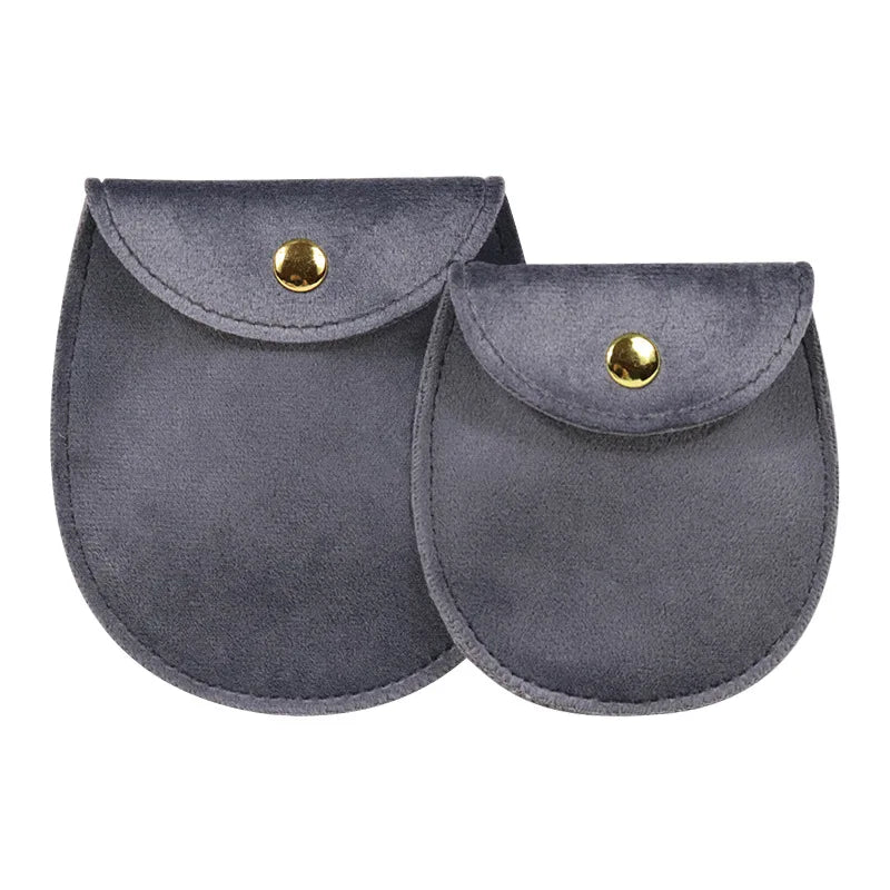Pochette velours bijoux bouton pression