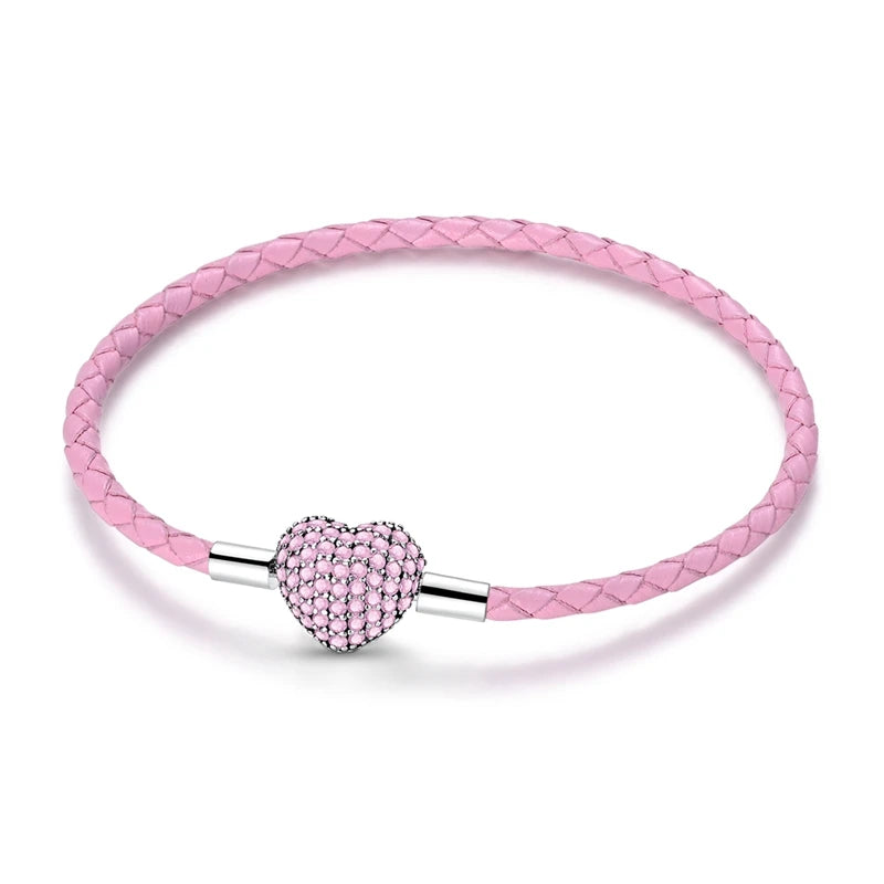 Silver Zircon Heart Bracelet