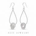 Boucles d'oreilles pendantes élégantes argent 925 - Alis Jewelry - fond blanc