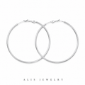 Grandes créoles rondes argent - Alis Jewelry - fond blanc
