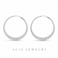 boucles d'oreilles cercle scintillant - Alis Jewelry - Argenté - fond blanc