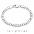 bracelet chaîne plate argent unisexe 6mm - Alis Jewelry - fond blanc
