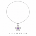 Collier fleur argent 925 - Alis Jewelry - fond blanc