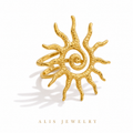 Bague soleil ajustable dorée - Alis Jewelry - fond blanc