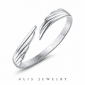 bracelet jonc aile d'ange argent 925 - Alis Jewelry - fond blanc