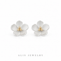 Boucles d'oreilles fleur argent 925 - Alis Jewelry - fond blanc