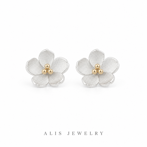 boucles d'oreilles fleur argent 925