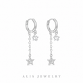 boucle d'oreille étoile pampilles argent 925 - Alis Jewelry - fond blanc