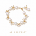 Bracelet perles baroques plaqué or - Alis Jewelry - fond blanc