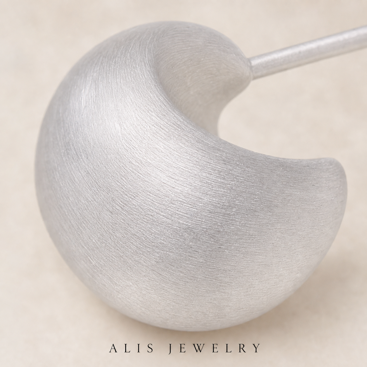 boucles d'oreilles givrées argent 925 - Alis Jewelry - gros plan / zoom