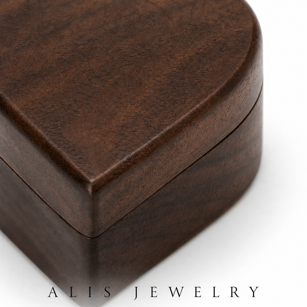 Boîte à bijoux bois cœur - Alis Jewelry - gros plan / zoom