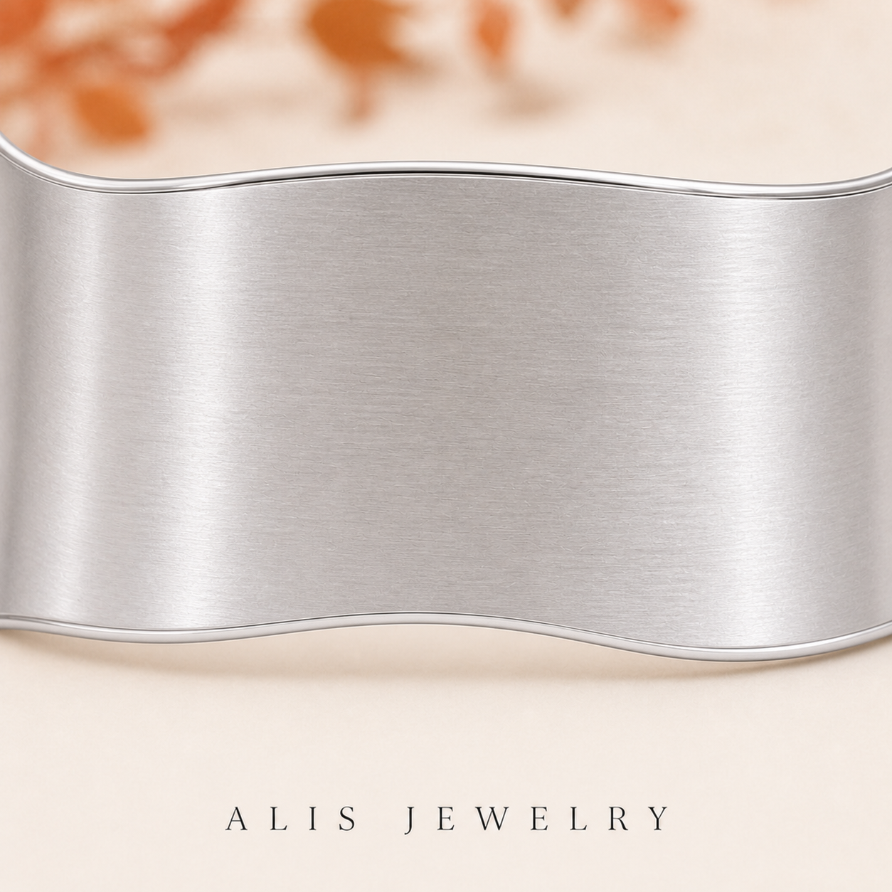 Bracelet manchette acier brossé - Alis Jewelry - gros plan / zoom