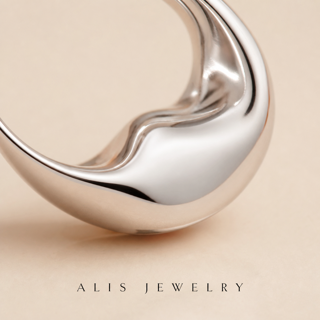Boucles irrégulières argent - Alis Jewelry - gros plan / zoom