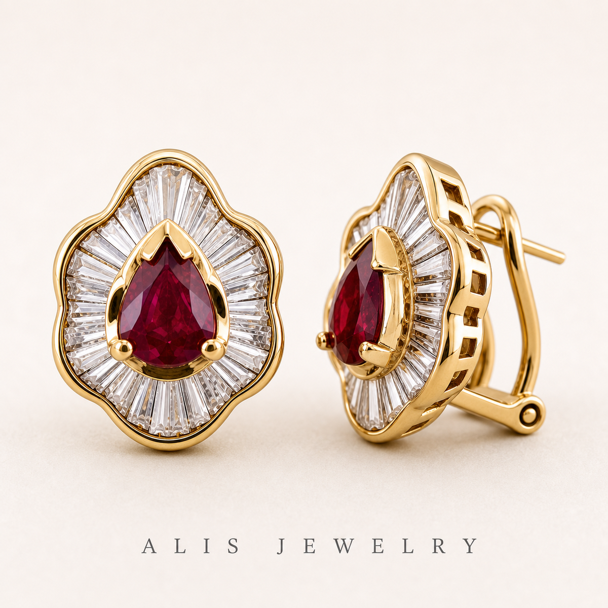 boucles d'oreilles cristal vintage scintillant - Alis Jewelry - gros plan / zoom