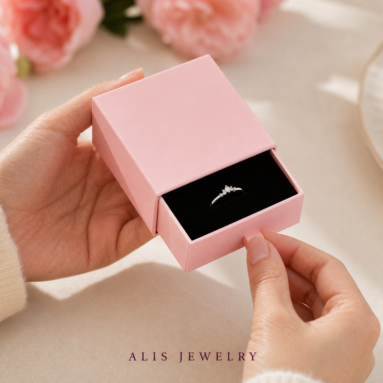 boîtes à bijoux colorées - Alis Jewelry - en situation