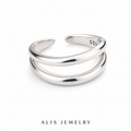 Bague géométrique simple argent - Alis Jewelry - fond blanc