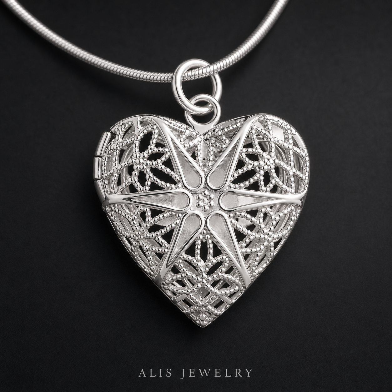 Collier pendentif photo personnalisable argent 925 - Alis Jewelry - gros plan / zoom