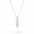 Collier chat vintage argent - Alis Jewelry - fond blanc