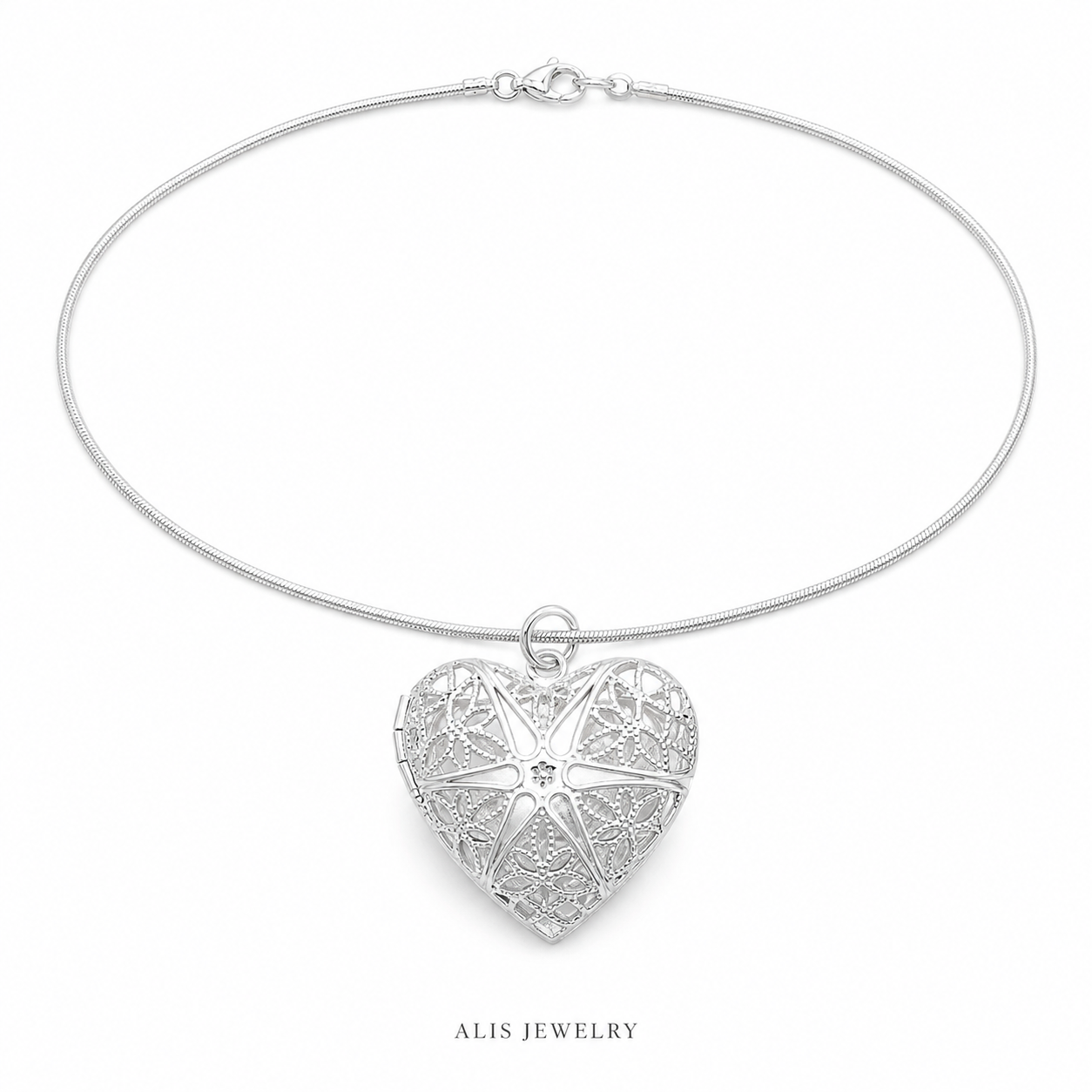 Collier pendentif photo personnalisable argent 925 - Alis Jewelry - fond blanc