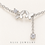 Bracelet de cheville papillon argent 925 - Alis Jewelry - gros plan / zoom