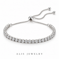Bracelet tennis zircon ajustable argent 925 - Alis Jewelry - fond blanc