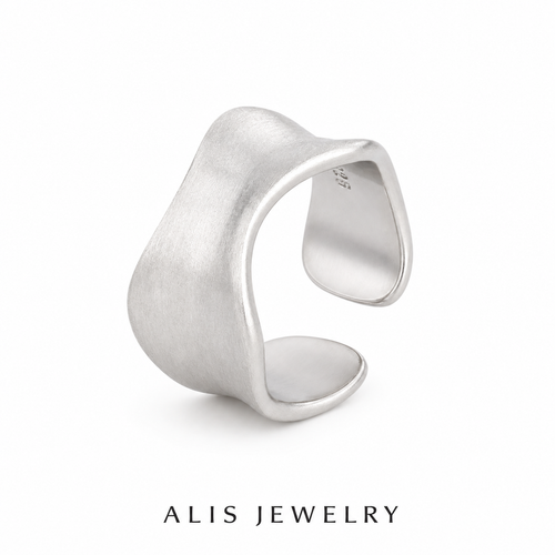 Bague ajustable argent mat - Alis Jewelry - Bague ajustable argent mat - fond blanc