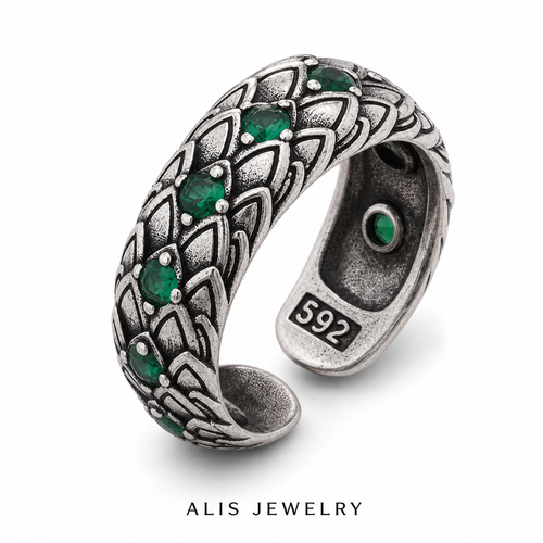 Men's Snake Ring, Thai Silver