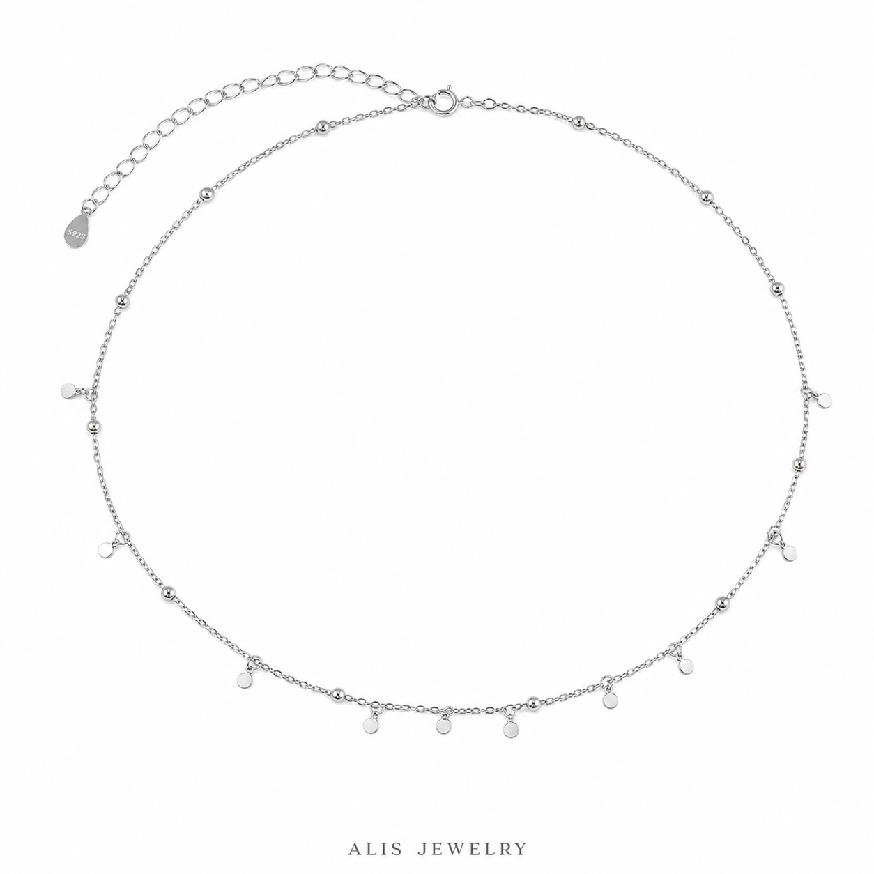 Collier pampilles argent - Alis Jewelry - fond blanc