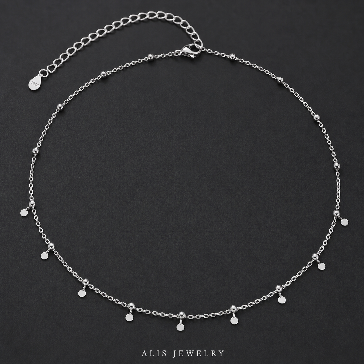 Collier pampilles argent - Alis Jewelry - gros plan / zoom