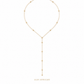 Collier lariat doré - Alis Jewelry - fond blanc