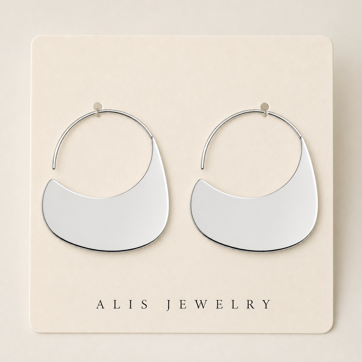 Créoles oversize argent 925 - Alis Jewelry - sur support minéral