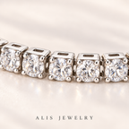 Bracelet tennis zircon ajustable argent 925 - Alis Jewelry - gros plan / zoom