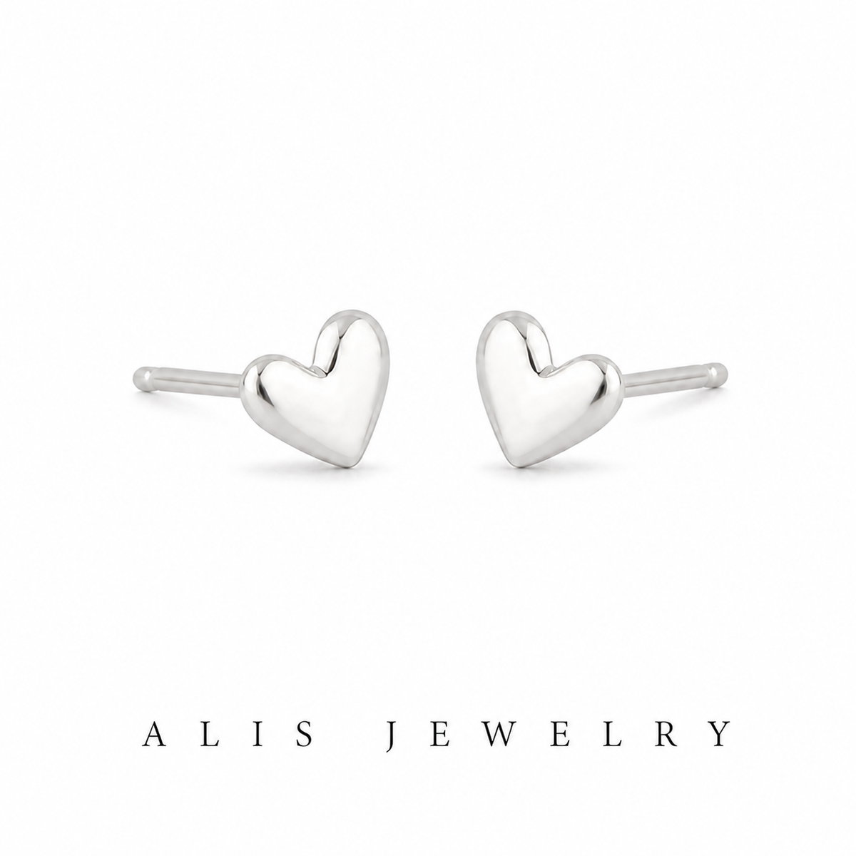 boucles d'oreilles mini cœur argent 925 - Alis Jewelry - fond blanc
