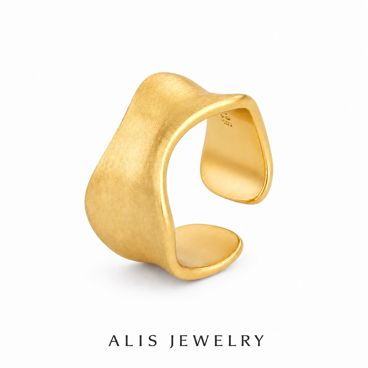 Bague ajustable argent mat - Alis Jewelry - Bague ajustable doré mat - fond blanc